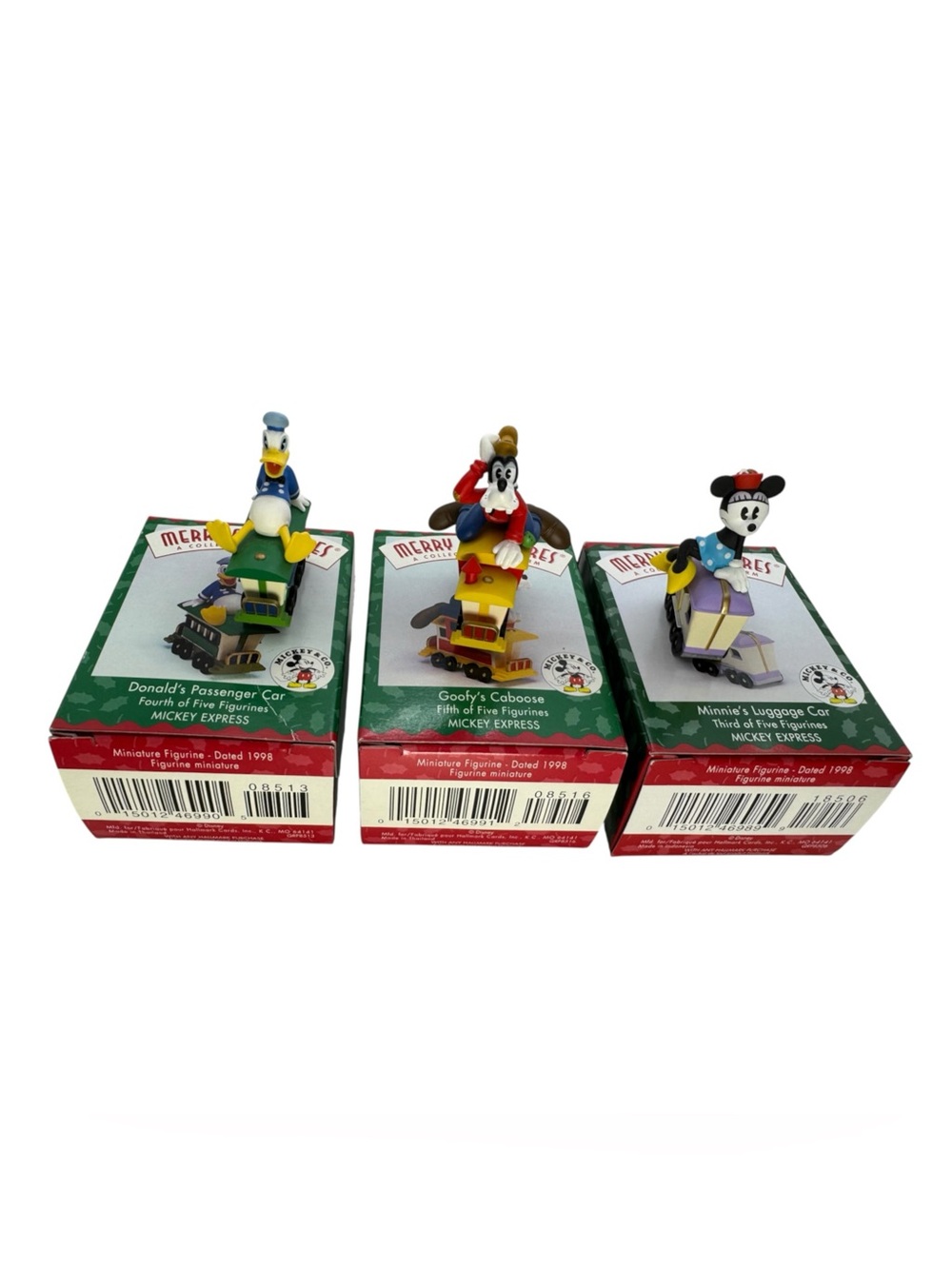 Vintage Hallmark 1998 Merry Miniatures Mickey Express Donald Goofy Minnie Lot
